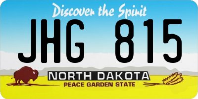ND license plate JHG815