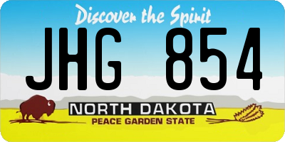 ND license plate JHG854