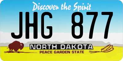 ND license plate JHG877