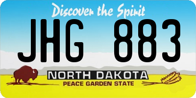 ND license plate JHG883