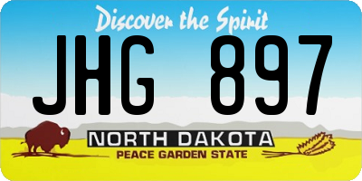 ND license plate JHG897