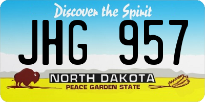 ND license plate JHG957
