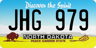 ND license plate JHG979