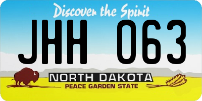 ND license plate JHH063