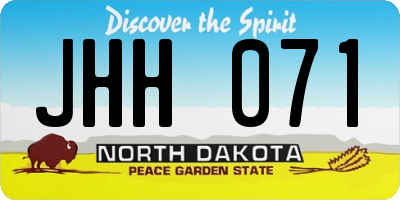 ND license plate JHH071