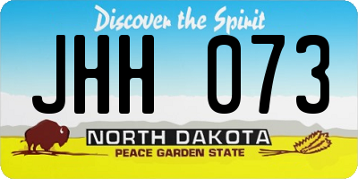ND license plate JHH073