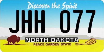 ND license plate JHH077