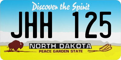 ND license plate JHH125