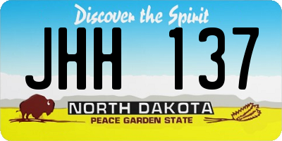 ND license plate JHH137
