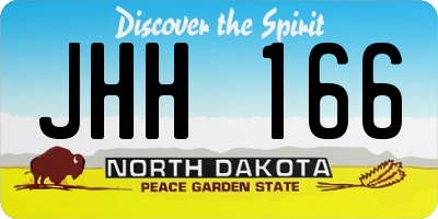 ND license plate JHH166