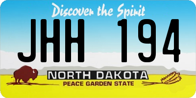 ND license plate JHH194