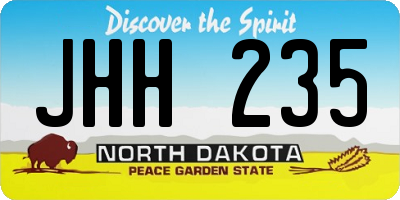 ND license plate JHH235
