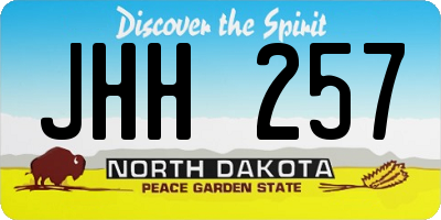 ND license plate JHH257