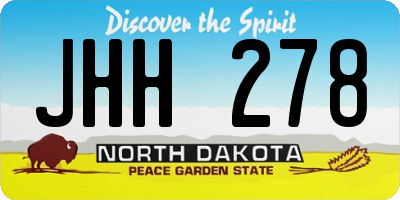 ND license plate JHH278