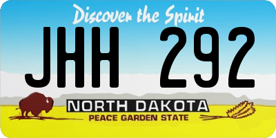 ND license plate JHH292