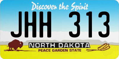 ND license plate JHH313
