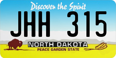 ND license plate JHH315