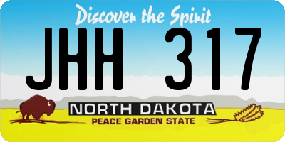 ND license plate JHH317