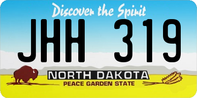 ND license plate JHH319