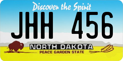 ND license plate JHH456