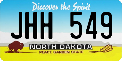 ND license plate JHH549