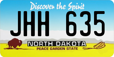 ND license plate JHH635