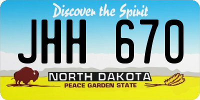 ND license plate JHH670