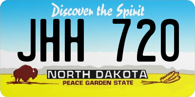 ND license plate JHH720