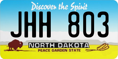 ND license plate JHH803