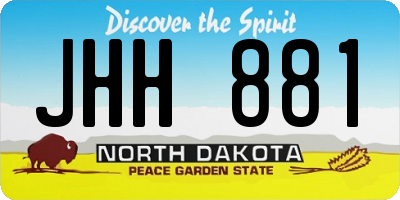 ND license plate JHH881