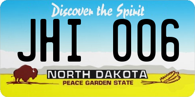 ND license plate JHI006