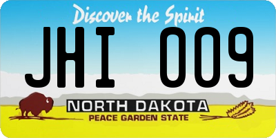 ND license plate JHI009