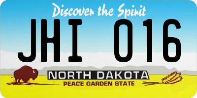ND license plate JHI016