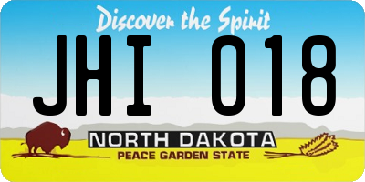 ND license plate JHI018