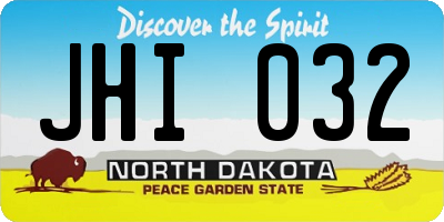 ND license plate JHI032