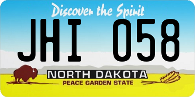 ND license plate JHI058