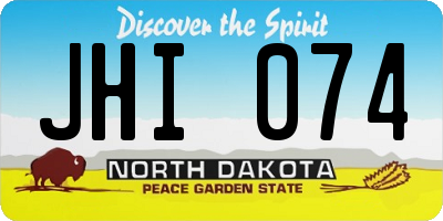 ND license plate JHI074