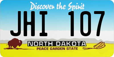 ND license plate JHI107