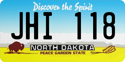 ND license plate JHI118