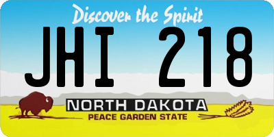 ND license plate JHI218