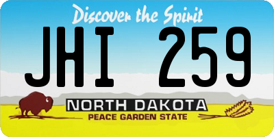 ND license plate JHI259