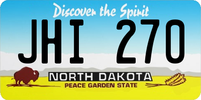 ND license plate JHI270