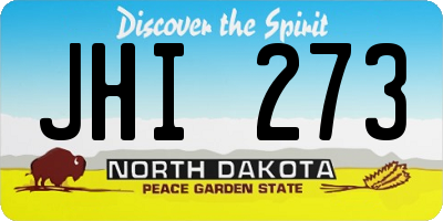 ND license plate JHI273