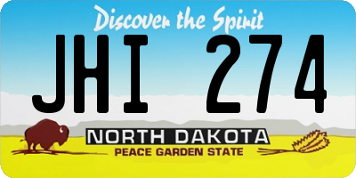 ND license plate JHI274