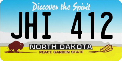 ND license plate JHI412