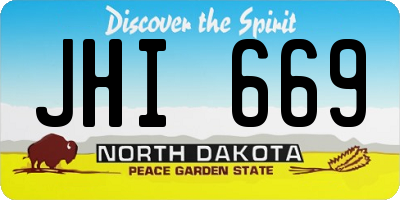 ND license plate JHI669