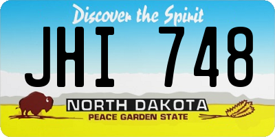 ND license plate JHI748