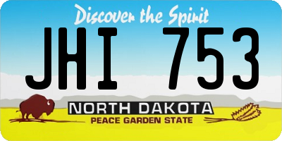 ND license plate JHI753