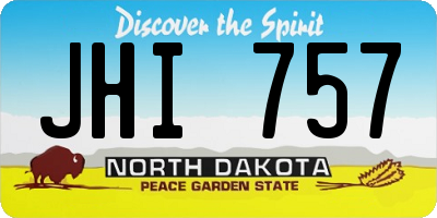 ND license plate JHI757