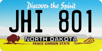 ND license plate JHI801